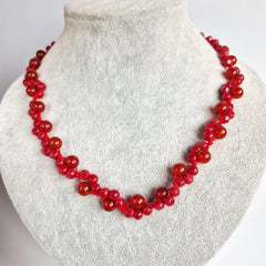 Jade Necklace, Red Agate & Dyed Jade Beaded Necklace, Statement Gemstone Necklace, Handmade Jewellery Gift | Etsy Uk Shop