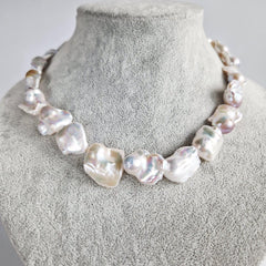 Bridal Baroque Pearls Choker Necklace, Elegant Irregular White Pearl Jewellery for Weddings & Bridesmaids, Statement Bridal Gift