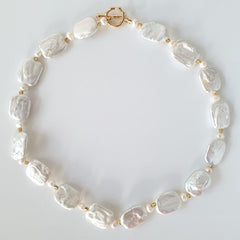 Bridal Baroque Pearls Choker Necklace, Elegant Irregular White Pearl Jewellery for Weddings & Bridesmaids, Statement Bridal Gift