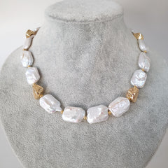 Bridal Baroque Pearls Choker Necklace, Elegant Irregular White Pearl Jewellery for Weddings & Bridesmaids, Statement Bridal Gift