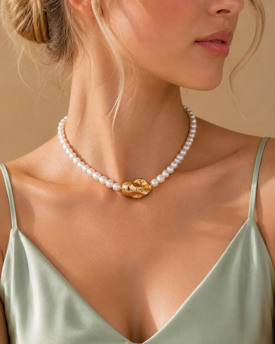 Bridal Baroque Pearls Choker Necklace, Dainty Elegant Irregular White Pearl Jewellery for Weddings & Bridesmaids, Dainty Bridal Gift