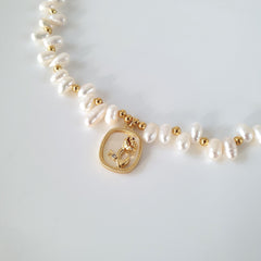 Dainty Baroque Rice Pearls Choker Necklace, Bridal Elegant Irregular White Pearl Jewellery for Weddings & Bridesmaids Gift