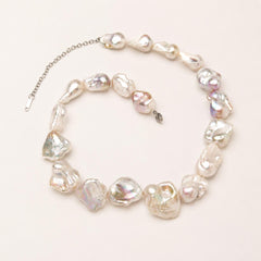 Bridal Baroque Pearls Choker Necklace, Elegant Irregular White Pearl Jewellery for Weddings & Bridesmaids, Statement Bridal Gift