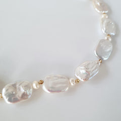 Bridal Baroque Pearls Choker Necklace, Elegant Irregular White Pearl Jewellery for Weddings & Bridesmaids, Statement Bridal Gift