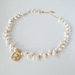 Dainty Baroque Rice Pearls Choker Necklace, Bridal Elegant Irregular White Pearl Jewellery for Weddings & Bridesmaids Gift