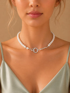 Bridal Baroque Pearls Choker Necklace, Dainty Elegant Irregular White Pearl Jewellery for Weddings & Bridesmaids, Dainty Bridal Gift