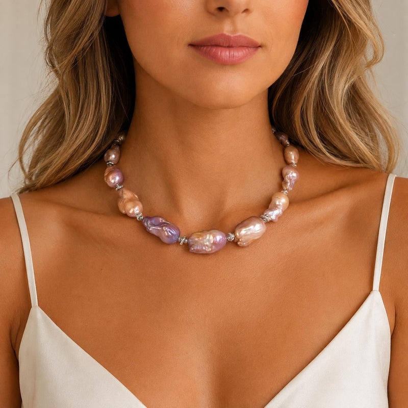 Natural Large Baroque Pearl Choker Necklace, Irregular Pearl Statement Chunky Jewellery For Women, Wedding Bridesmaid Gift, Etsy Uk Shop