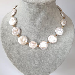 Baroque Pearl Necklace & Bracelet Set, Large Freshwater Pearl Jewelry, White Statement Necklace, Wedding Jewellery Etsy UK Shop