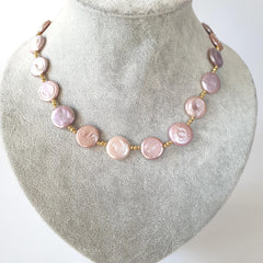 Baroque Pearl Necklace, Pink Freshwater Pearl Jewelry, Large Pearl Statement Necklace, Unique Wedding Jewellery Etsy UK Shop