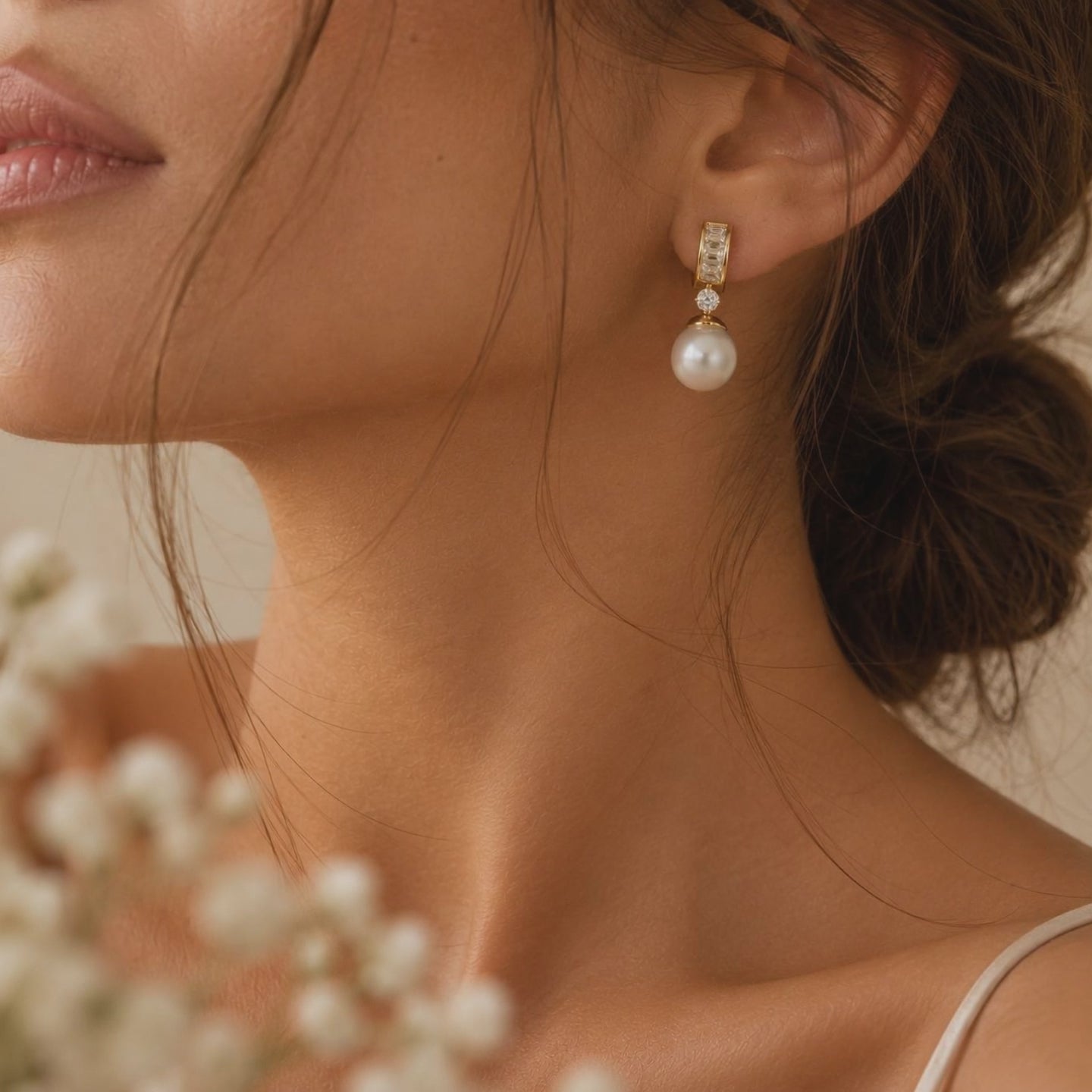 Clip On Gold Silver Pearl Earrings for Unpierced Ears