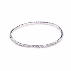 Silver Crystal Stretchable Anklet - AnnaJewelBox