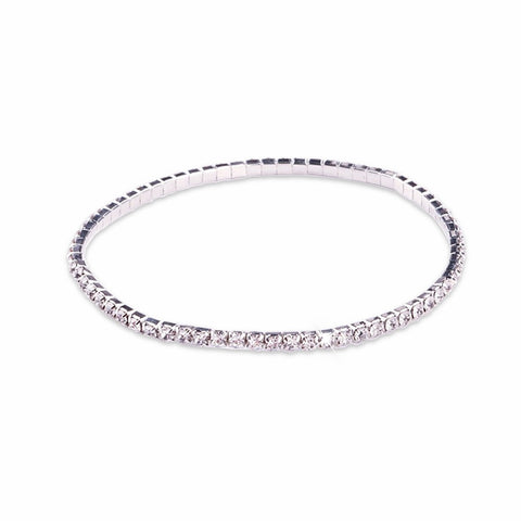 Image of Silver Crystal Stretchable Anklet - AnnaJewelBox