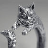 Antiquated Silver Cat Ring - AnnaJewelBox