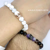 Queen and King Purple Distance Matching Couple Bracelets - AnnaJewelBox