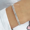 Elegant 2 Rows Silver Crystal Flexible Tennis Bracelet - AnnaJewelBox