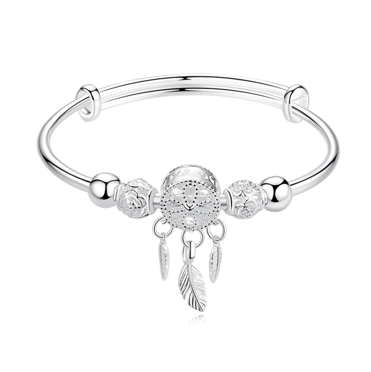 Silver Dreamcatcher Bracelet – AnnaJewelBox - Main Image