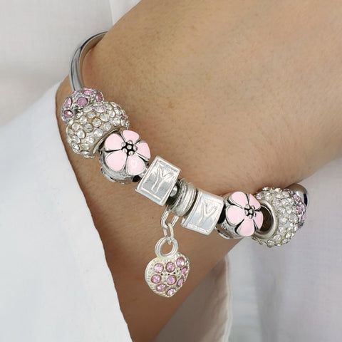 Image of Personalised Letter Charm Initial Bracelet