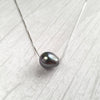 925 Sterling Silver Black Freshwater Pearl Necklace