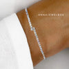 Iridescent Diamante Silver Flexible Tennis Bracelet - AnnaJewelBox