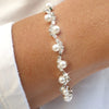 Elegant Pearl White Diamante Crystals Sparkling Bracelet