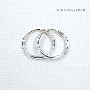 925 Sterling Silver Hoop Earrings Small Medium Large - AnnaJewelBox
