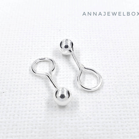 Image of 925 Sterling Silver Stud Ball Earrings Small Medium Large - AnnaJewelBox