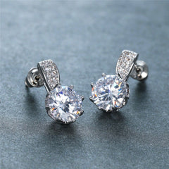 Classic Diamante Crystal Women's Stud Earrings