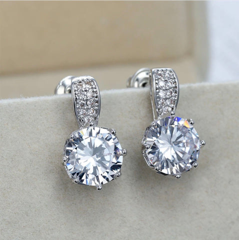Image of Classic Diamante Crystal Women's Stud Earrings
