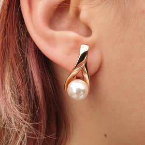 Gold Pearl Earrings Studs Drop