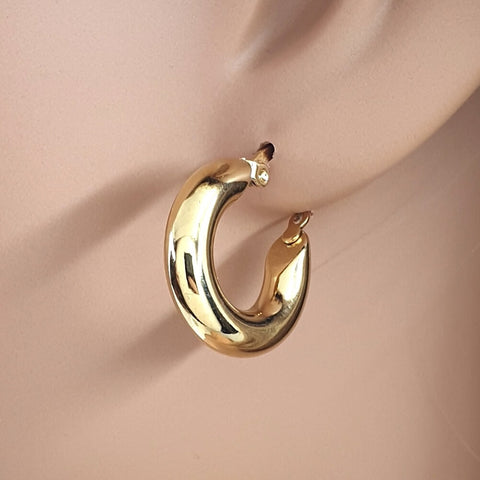Image of Hearts Crystal Silver Gold Hoops Dangle Drop Earrings