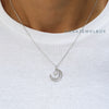 Love Moon 925 Sterling Silver Crystal Star Diamante Pendant Necklace - AnnaJewelBox