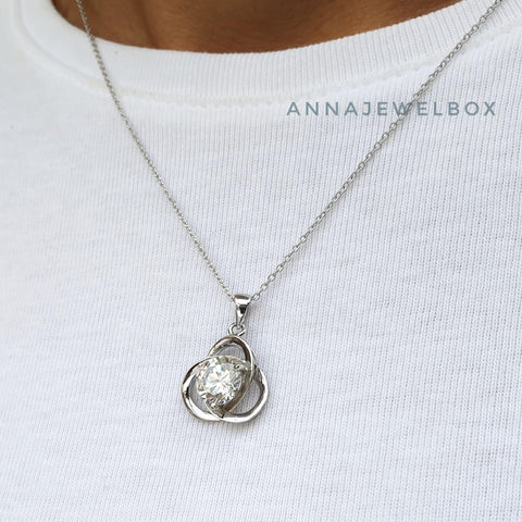 Image of Faith 925 Sterling Silver Crystal Necklace - AnnaJewelBox