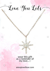 925 Sterling Silver Gold Plated Vermeil Star Necklace - AnnaJewelBox
