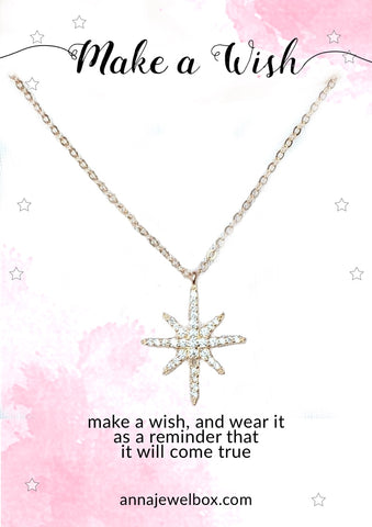 Image of 925 Sterling Silver Gold Plated Vermeil Star Necklace - AnnaJewelBox