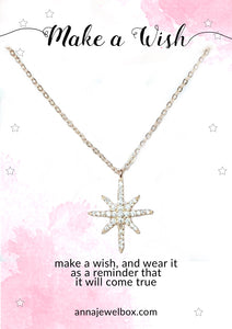 925 Sterling Silver Gold Plated Vermeil Star Necklace - AnnaJewelBox