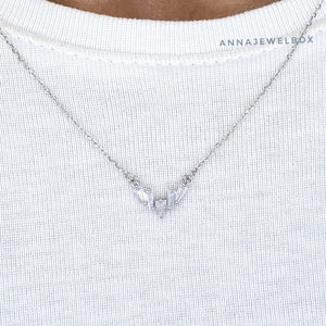 Crystal Shard 925 Sterling Silver Necklace - AnnaJewelBox