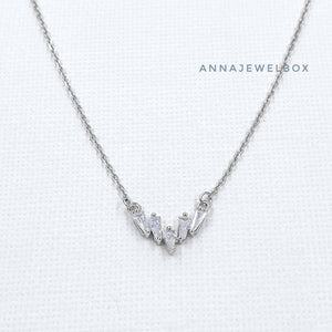 Crystal Shard 925 Sterling Silver Necklace - AnnaJewelBox