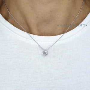 Origami Crystal 925 Sterling Silver Necklace - AnnaJewelBox