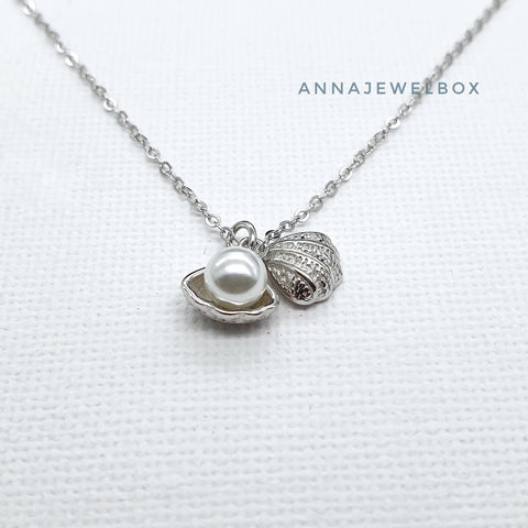 Image of Aphrodite 925 Sterling Silver Ivory Pearl Necklace - AnnaJewelBox