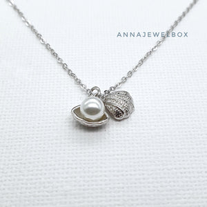 Aphrodite 925 Sterling Silver Ivory Pearl Necklace - AnnaJewelBox