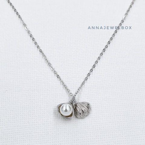 Image of Aphrodite 925 Sterling Silver Ivory Pearl Necklace - AnnaJewelBox
