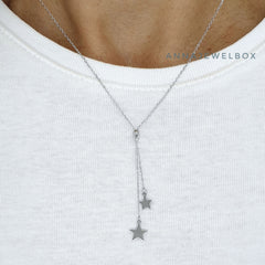 Shooting Stars 925 Sterling Silver Charm Pendant Necklace - AnnaJewelBox