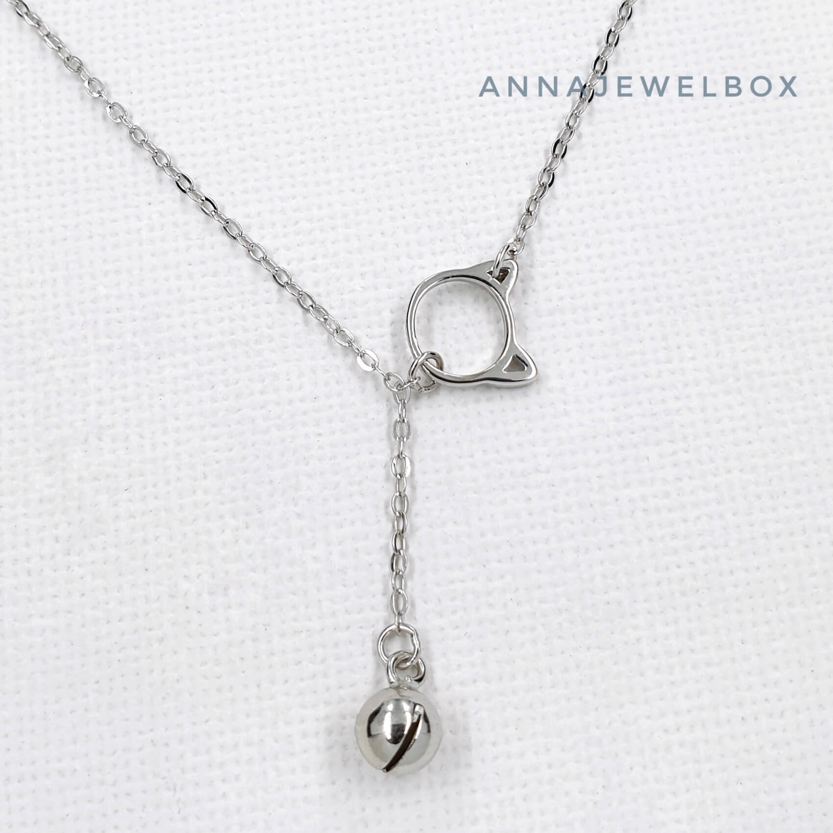 Feline 925 Sterling Silver Cat Charm Pendant Necklace - AnnaJewelBox