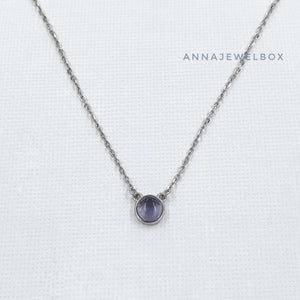 Blue Moon 925 Sterling Silver Crystal Pendant Necklace - AnnaJewelBox
