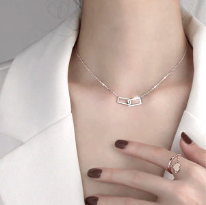 Links Sterling Silver Diamante Necklace - AnnaJewelBox