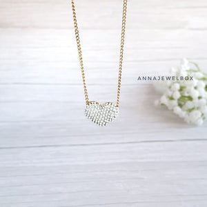Petite Heart Necklace in Silver and Gold - AnnaJewelBox