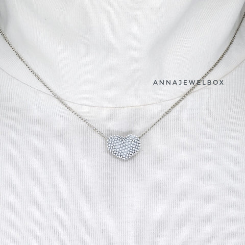 Image of Petite Heart Necklace in Silver and Gold - AnnaJewelBox