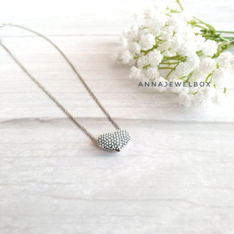 Image of Petite Heart Necklace in Silver and Gold - AnnaJewelBox