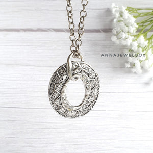 Nature Silver Bohemian Crystal Necklace