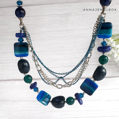 Image of Love Ceramic Multi Layered Necklace - AnnaJewelBox